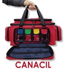 63 CM Dev Kapasiteli Travma Çantası | TK6521 | Kırmızı | CANACIL | Su Geçirmez PVC