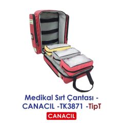 Canacil TK3871 TipT Profesyonel Medikal Sırt Çantası | Kırmızı | 1900 Denye Lüks Kumaş | Tasarım Tescilli