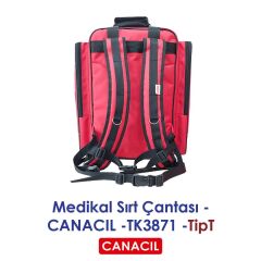Canacil TK3871 TipT Profesyonel Medikal Sırt Çantası | Kırmızı | 1900 Denye Lüks Kumaş | Tasarım Tescilli