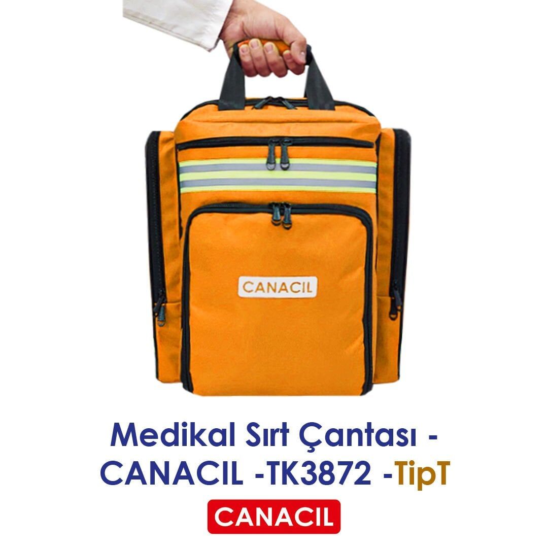 Canacil TK3872 TipT Profesyonel Medikal Sırt Çantası | Turuncu | 1900 Denye Lüks Kumaş | Tasarım Tescilli