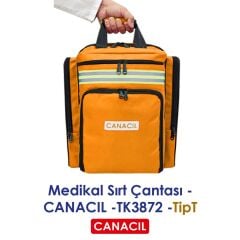Canacil TK3872 TipT Profesyonel Medikal Sırt Çantası | Turuncu | 1900 Denye Lüks Kumaş | Tasarım Tescilli