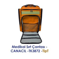 Canacil TK3872 TipT Profesyonel Medikal Sırt Çantası | Turuncu | 1900 Denye Lüks Kumaş | Tasarım Tescilli
