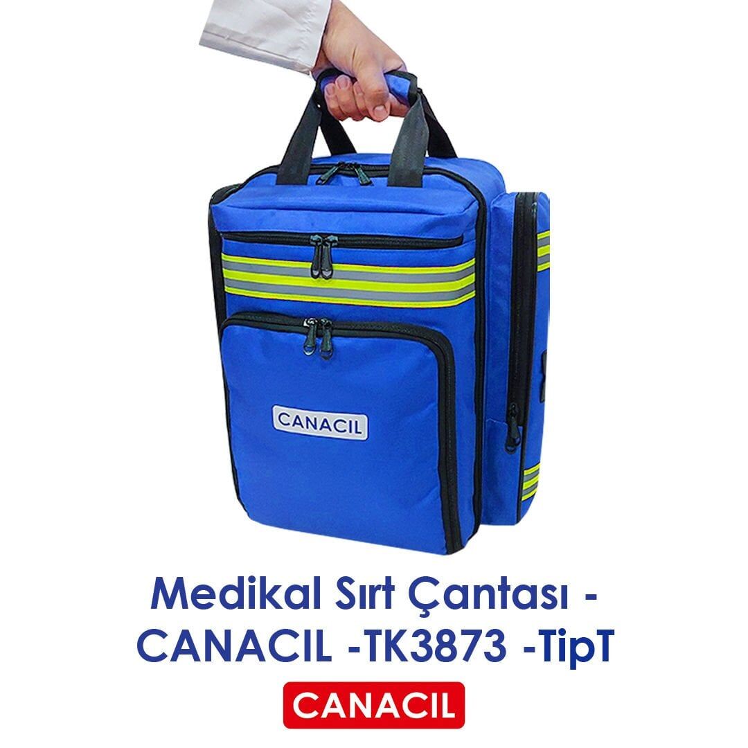 Canacil TK3873 TipT Profesyonel Medikal Sırt Çantası | Saks Mavi | 1900 Denye Lüks Kumaş | Tasarım Tescilli