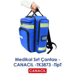Canacil TK3873 TipT Profesyonel Medikal Sırt Çantası | Saks Mavi | 1900 Denye Lüks Kumaş | Tasarım Tescilli