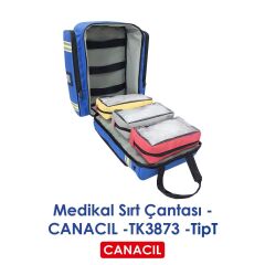 Canacil TK3873 TipT Profesyonel Medikal Sırt Çantası | Saks Mavi | 1900 Denye Lüks Kumaş | Tasarım Tescilli