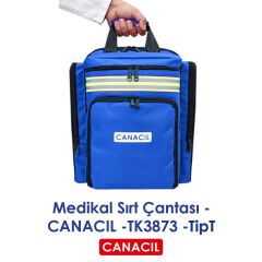 Canacil TK3873 TipT Profesyonel Medikal Sırt Çantası | Saks Mavi | 1900 Denye Lüks Kumaş | Tasarım Tescilli