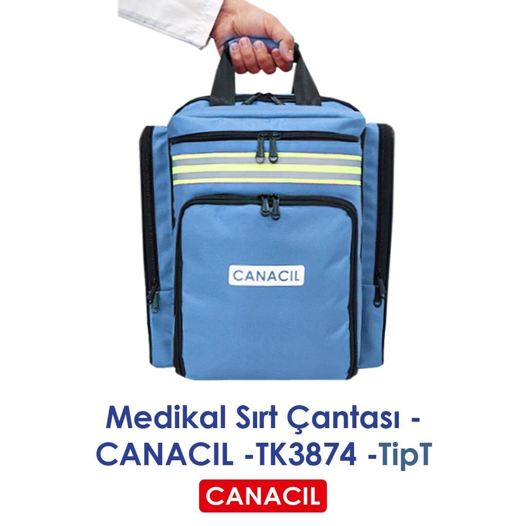 Canacil TK3875 TipT Profesyonel Medikal Sırt Çantası | Mavi | 1900 Denye Lüks Kumaş | Tasarım Tescilli