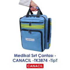 Canacil TK3875 TipT Profesyonel Medikal Sırt Çantası | Mavi | 1900 Denye Lüks Kumaş | Tasarım Tescilli