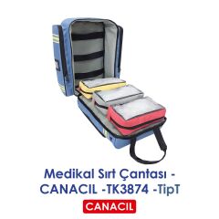 Canacil TK3875 TipT Profesyonel Medikal Sırt Çantası | Mavi | 1900 Denye Lüks Kumaş | Tasarım Tescilli