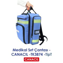 Canacil TK3875 TipT Profesyonel Medikal Sırt Çantası | Mavi | 1900 Denye Lüks Kumaş | Tasarım Tescilli
