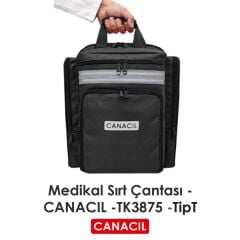 Canacil TK3875 TipT Profesyonel Medikal Sırt Çantası | Siyah | 1900 Denye Lüks Kumaş | Tasarım Tescilli