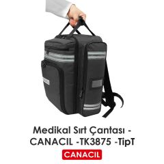 Canacil TK3875 TipT Profesyonel Medikal Sırt Çantası | Siyah | 1900 Denye Lüks Kumaş | Tasarım Tescilli