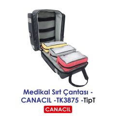 Canacil TK3875 TipT Profesyonel Medikal Sırt Çantası | Siyah | 1900 Denye Lüks Kumaş | Tasarım Tescilli