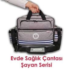 Canacil TK4137 Şayan Serisi Evde Sağlık ve Hemşire Çantası | Açık Gri | Termal Bölmeli | Tasarım Tescilli