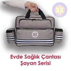 Canacil TK4137 Şayan Serisi Evde Sağlık ve Hemşire Çantası | Açık Gri | Termal Bölmeli | Tasarım Tescilli