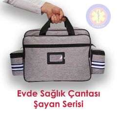 Canacil TK4137 Şayan Serisi Evde Sağlık ve Hemşire Çantası | Açık Gri | Termal Bölmeli | Tasarım Tescilli