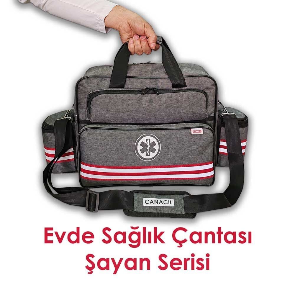 Canacil TK4138 Şayan Serisi Evde Sağlık ve Hemşire Çantası | Gri | Termal Bölmeli | Tasarım Tescilli
