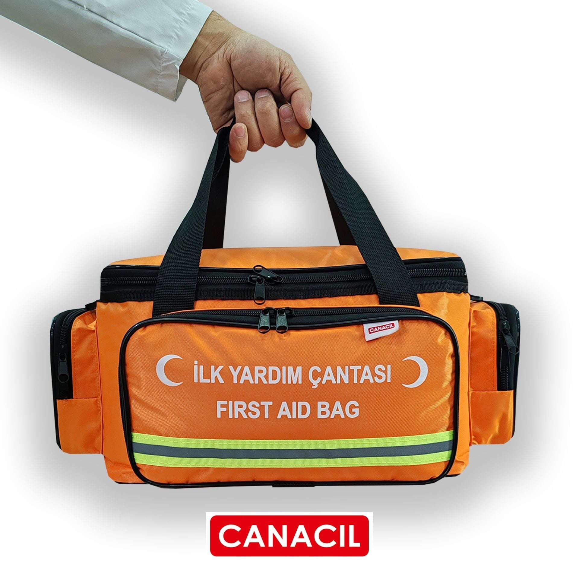 Canacil TK5332 Model-3 Profesyonel İlk Yardım Çantası | Turuncu | Reflektörlü | 50 cm