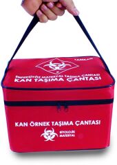 36'lı Kan Numune Taşıma Çantası | Kırmızı İmperteks | EPS İzolasyonlu | 2 Adet Buz Aküsü Hediyeli