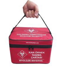 42'lik Kan Numune Taşıma Çantası | Kırmızı İmperteks | EPS İzolasyonlu | 2 Adet Buz Aküsü Hediyeli
