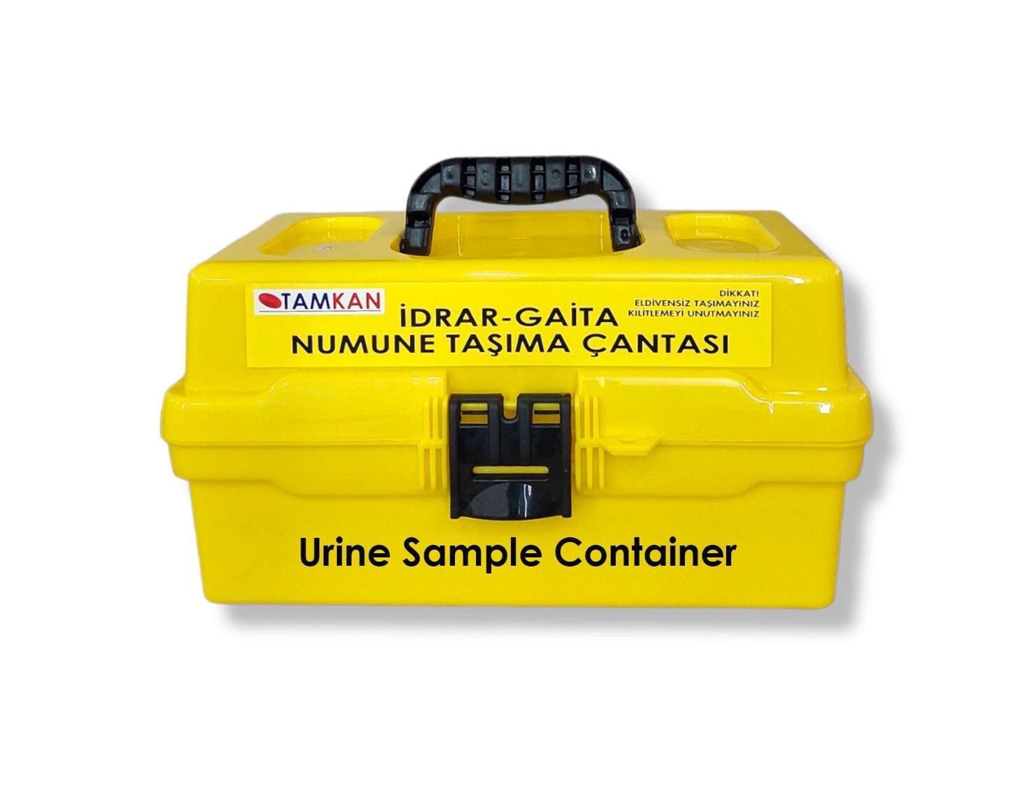 TK7601 7 İdrar 6 Gaita Numune Taşıma Çantası | Sarı Tasarım | Mühürlenebilir Kilit | 32x17x16 cm