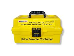 TK7601 7 İdrar 6 Gaita Numune Taşıma Çantası | Sarı Tasarım | Mühürlenebilir Kilit | 32x17x16 cm