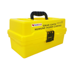 TK7601 7 İdrar 6 Gaita Numune Taşıma Çantası | Sarı Tasarım | Mühürlenebilir Kilit | 32x17x16 cm