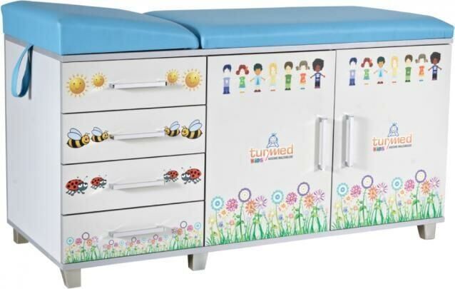 TAGESAN Çekmeceli ve Dolaplı Ahşap Çocuk Muayene Masası