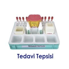 10 Bölmeli Tedavi Tepsisi | 22 Tüp Kapasiteli | Disposable İç Tepsili | 30x40x8 cm