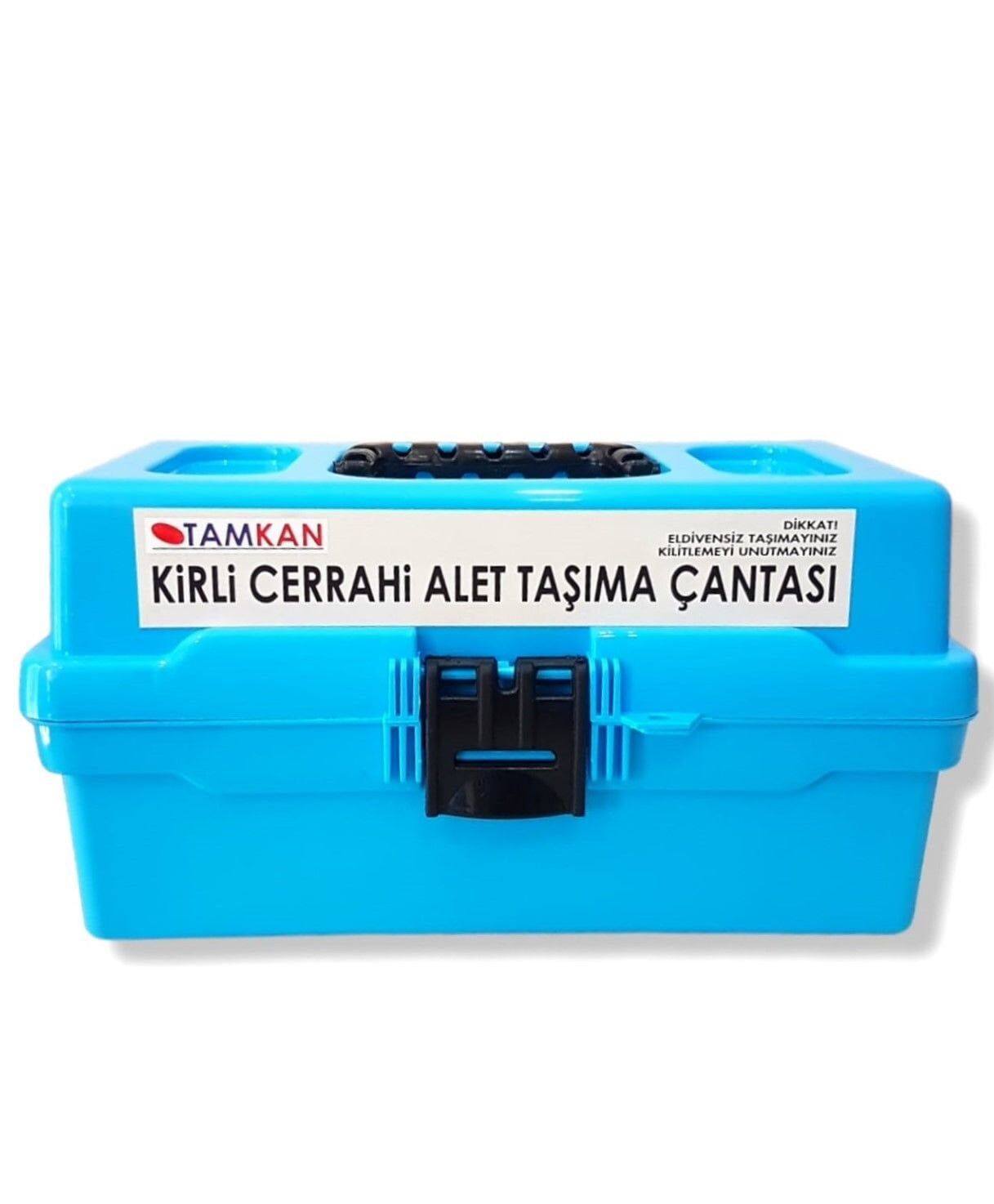 TK3241 Kirli Cerrahi Alet Taşıma Çantası | Mavi | Mühürlenebilir Kilitli | 32x17x16 cm
