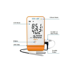 TK2021 Profesyonel Sıcaklık ve Nem Veri Kayıt Cihazı | 32.000 Kayıt Hafızalı | Harici Sensörlü Data Logger
