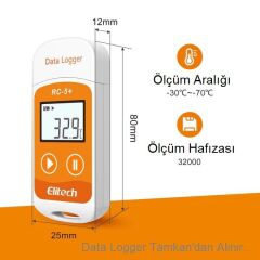 RC-5+ USB Sıcaklık Veri Kayıt Cihazı | Otomatik PDF Raporlu | 32.000 Kayıt Hafızalı | IP67 Su Geçirmez