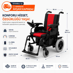 Poylin P200C Çocuk Akülü Tekerlekli Sandalye | Katlanabilir Şase | Üç Renk Seçeneği