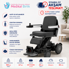 Poylin P212 XSTO M4U Akıllı Akülü Tekerlekli Sandalye | Omni-Wheel Teknoloji | Mobil Uygulama Kontrollü