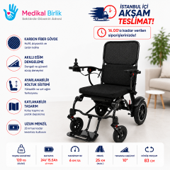 POYLİN P214 Karbon Fiber Akülü Tekerlekli Sandalye | Ultra Hafif Şase, Lityum Pil Teknolojisi ve Premium Mobilite
