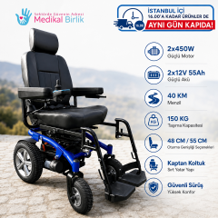 POYLİN P265 Arazi Tipi Akülü Tekerlekli Sandalye | Güçlü Motor Sistemi, Büyük Off-Road Tekerlekler ve Üstün Dış Mekân Performansı