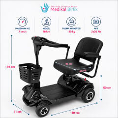 Poylin P401 Engelli Aracı Scooter | Yüksek Menzilli, Konforlu Dış Mekân Mobilitesi ve Kompakt Tasarım