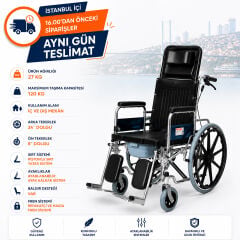 P615 Transfer Sandalyesi | Katlanabilir, Hafif ve Refakatçi Kontrollü Hasta Taşıma Sandalyesi