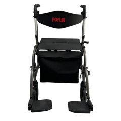 Poylin P777P Alüminyum Pedallı Rollator | Transfer Özellikli Yürüteç | Hafif ve Katlanabilir