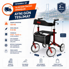 Poylin P888 Ultra Lüks Rollator | Hafif Alüminyum Şase | Ergonomik ve Şık Yürüme Desteği
