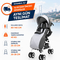 MyWam Pegaz Aksesuarlı Engelli Puseti | Ultra Hafif ve Katlanabilir | Tam Donanımlı Rehabilitasyon Puseti