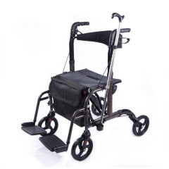 DM-9124 Lüx Ayak Pedallı Alüminyum Rolatör (Hem Rolatör Hem Tekerlekli Sandalye)