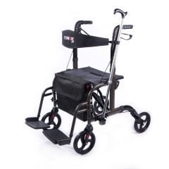 DM-9124 Lüx Ayak Pedallı Alüminyum Rolatör (Hem Rolatör Hem Tekerlekli Sandalye)