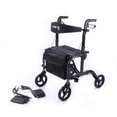 DM-9124 Lüx Ayak Pedallı Alüminyum Rolatör (Hem Rolatör Hem Tekerlekli Sandalye)