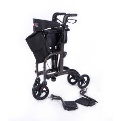 DM-9124 Lüx Ayak Pedallı Alüminyum Rolatör (Hem Rolatör Hem Tekerlekli Sandalye)