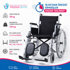 P112 Özellikli Manuel Tekerlekli Sandalye | 40 cm Oturma Genişliği, Ayak Kalkar Sistemi ve Hareketli Kolçak