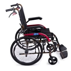 Comfort Plus GK863LAJ-20 Jet Black Transfer Alüminyum refakatçiTekerlekli Sandalye