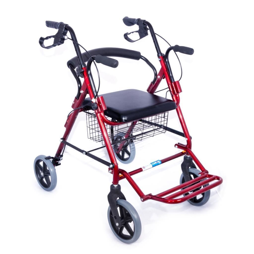 Comfort Plus DM9146 Ayak Pedallı Alüminyum Rollatör oturaklı sandalye FRENLİ YÜRÜTEÇ