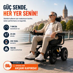 POYLİN P264 Kaptan Koltuklu Arazi Tipi Akülü Tekerlekli Sandalye | Elektrikli Tilt Sistemi, Güçlü Motorlar ve Üstün Arazi Performansı