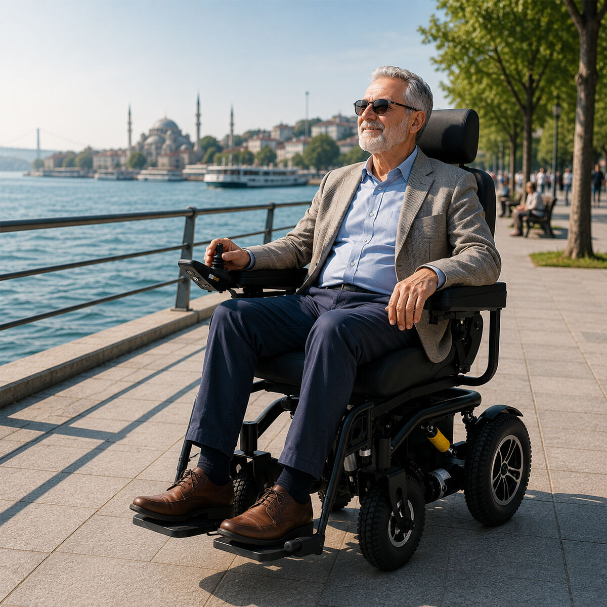 POYLİN P264 Kaptan Koltuklu Arazi Tipi Akülü Tekerlekli Sandalye | Elektrikli Tilt Sistemi, Güçlü Motorlar ve Üstün Arazi Performansı